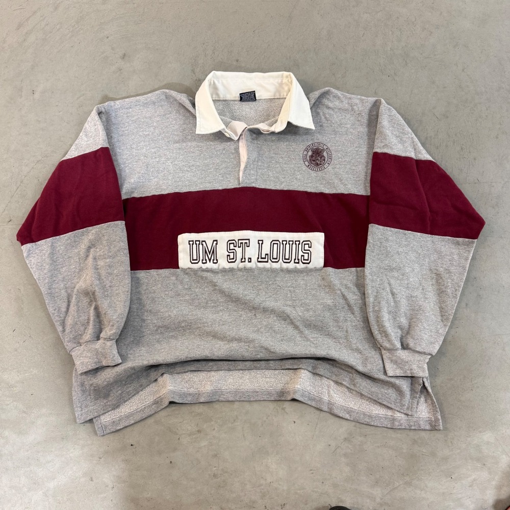 1980s vintage um st. louis jansport striped rugby polo
